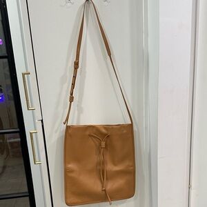 Van Holzhauzen Tan Leather Messenger Crossbody Bag